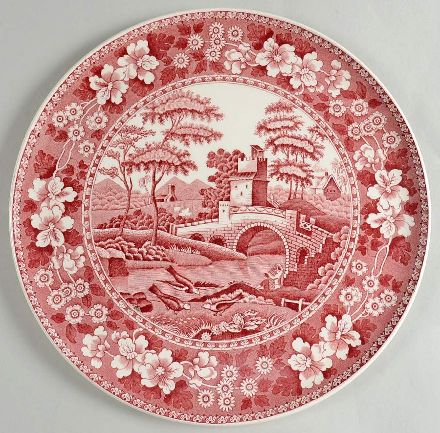 Tower Pink (Newer Backstamp) Round Torte Plate by Spode-1