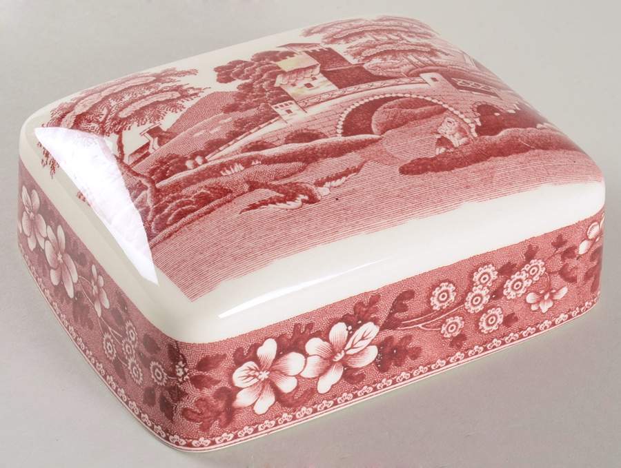 Tower Pink (Newer Backstamp) Lid for Square Butter by Spode-1