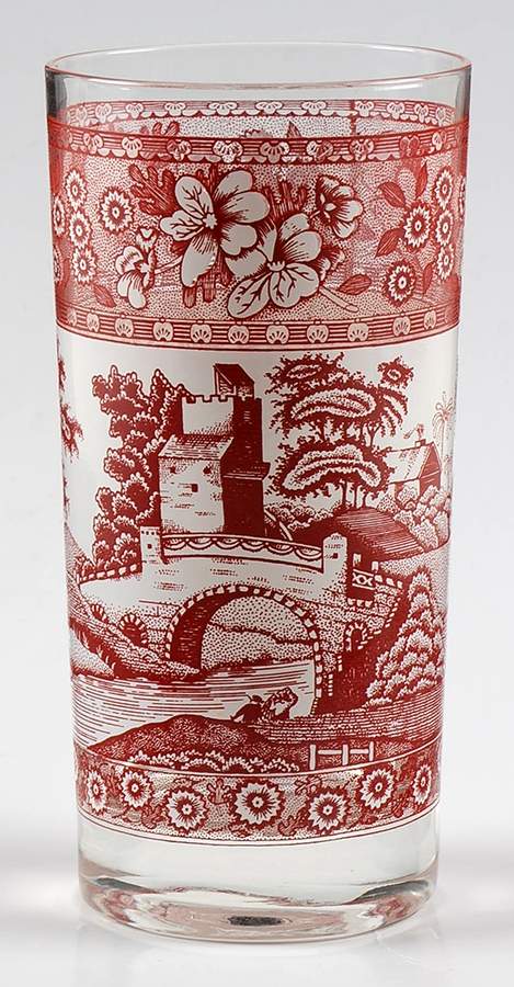 Tower Pink (Newer Backstamp) Glassware Tall Tumbler by Spode-1