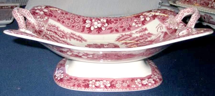 Tower Pink (Newer Backstamp) 10" Footed Bowl by Spode-1