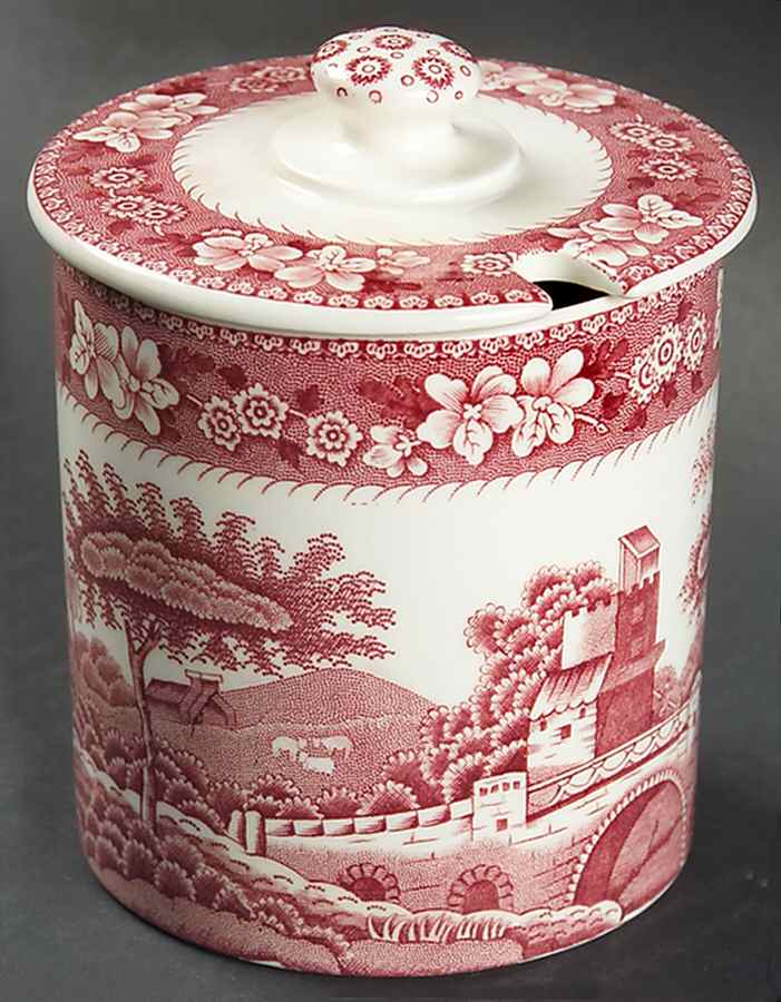Tower Pink (Newer Backstamp) Jam/Jelly & Lid by Spode-1