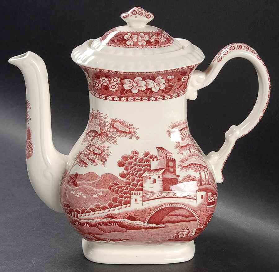 Tower Pink (Newer Backstamp) Coffee Pot & Lid by Spode-1