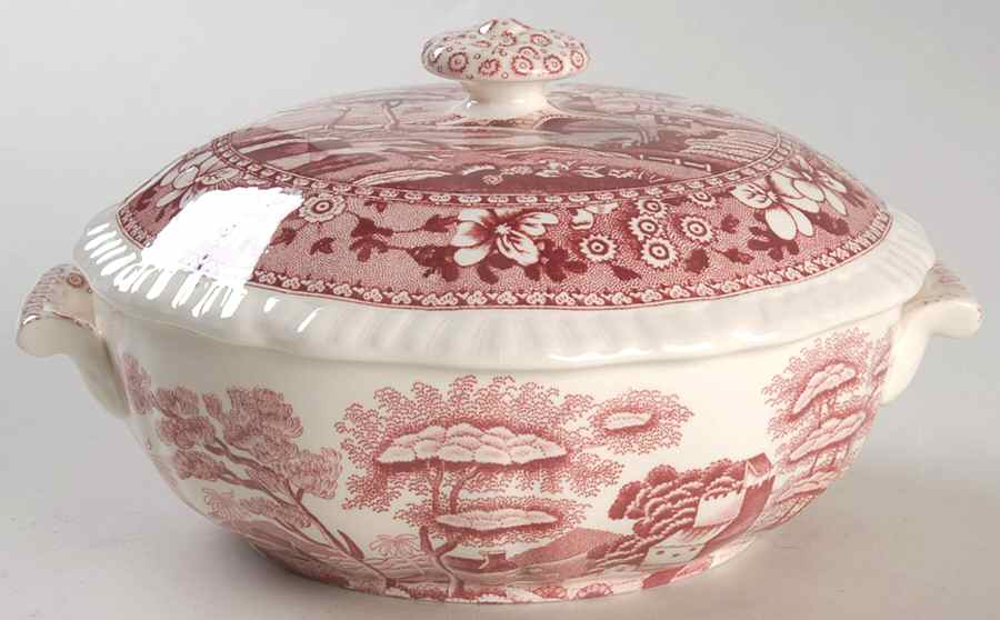 Tower Pink (Newer Backstamp) Mini Round Covered Vegetable by Spode-1