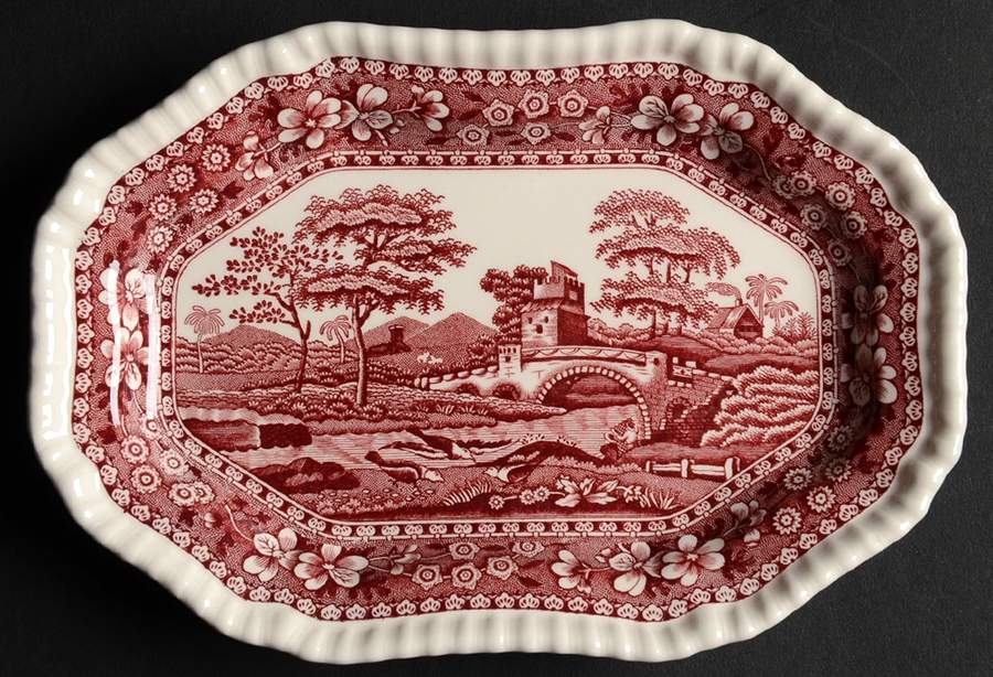 Tower Pink (Newer Backstamp) Relish/Gravy Underplate by Spode-1