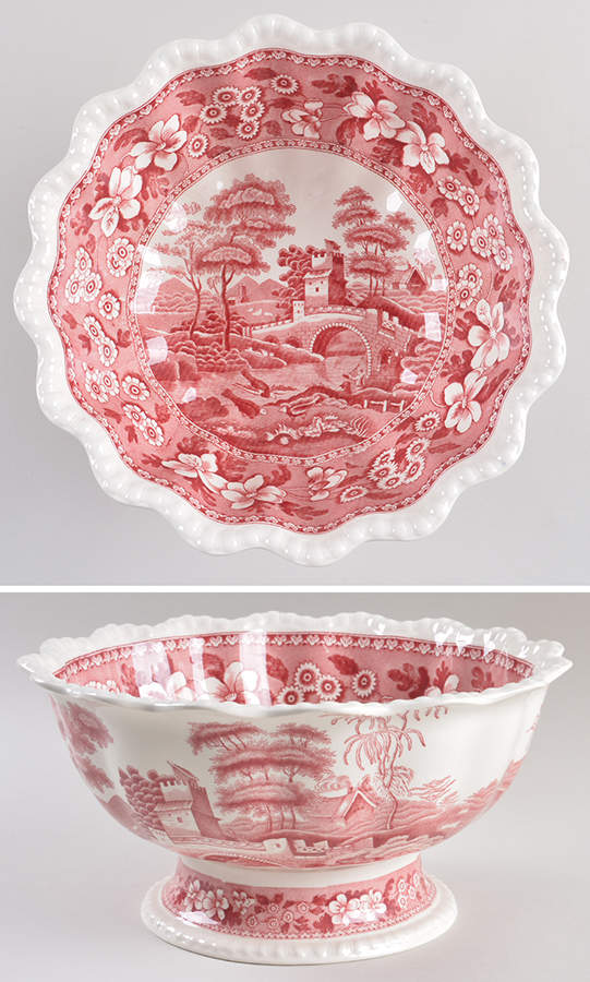 Tower Pink (Older Backstamp) Large Fruit Bowl by Spode-1