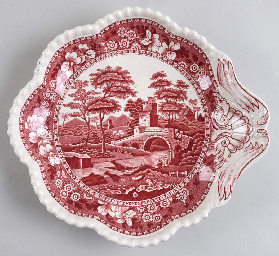 Tower Pink (Older Backstamp) 10" 1 Handle Bon Bon by Spode-1