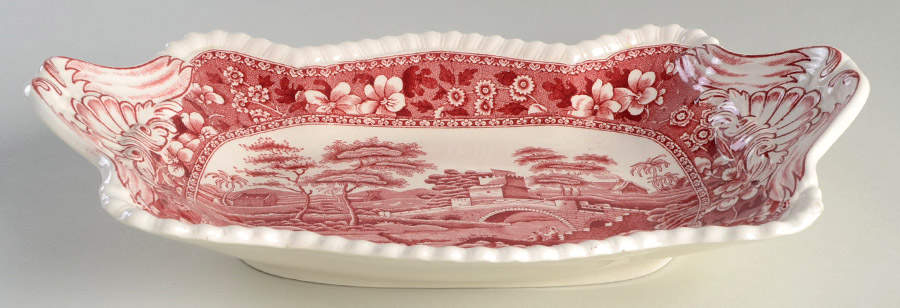 Tower Pink (Older Backstamp) 12" Sandwich Tray by Spode-1