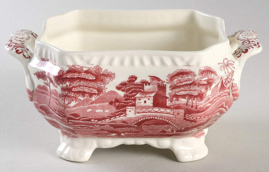 Tower Pink (Older Backstamp) Sauce Boat No Underplate, No Lid by Spode-1