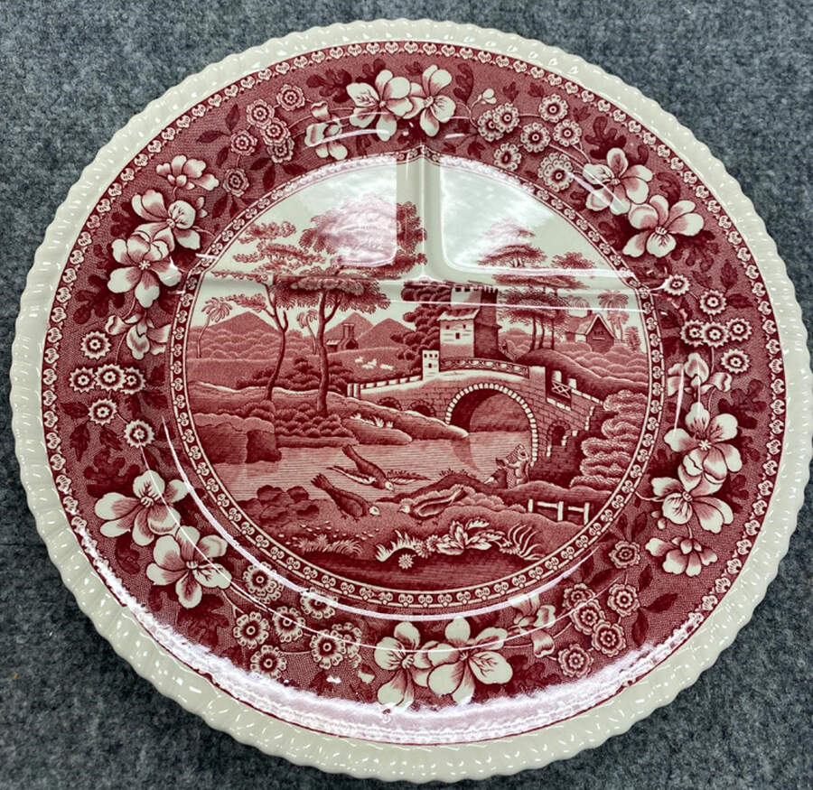 Tower Pink (Older Backstamp) Grill Plate by Spode-1