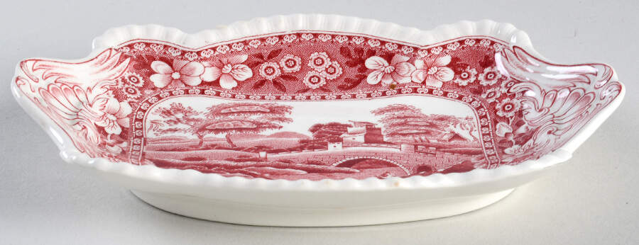 Tower Pink (Older Backstamp) 7" Shallow Oval Bowl by Spode-1