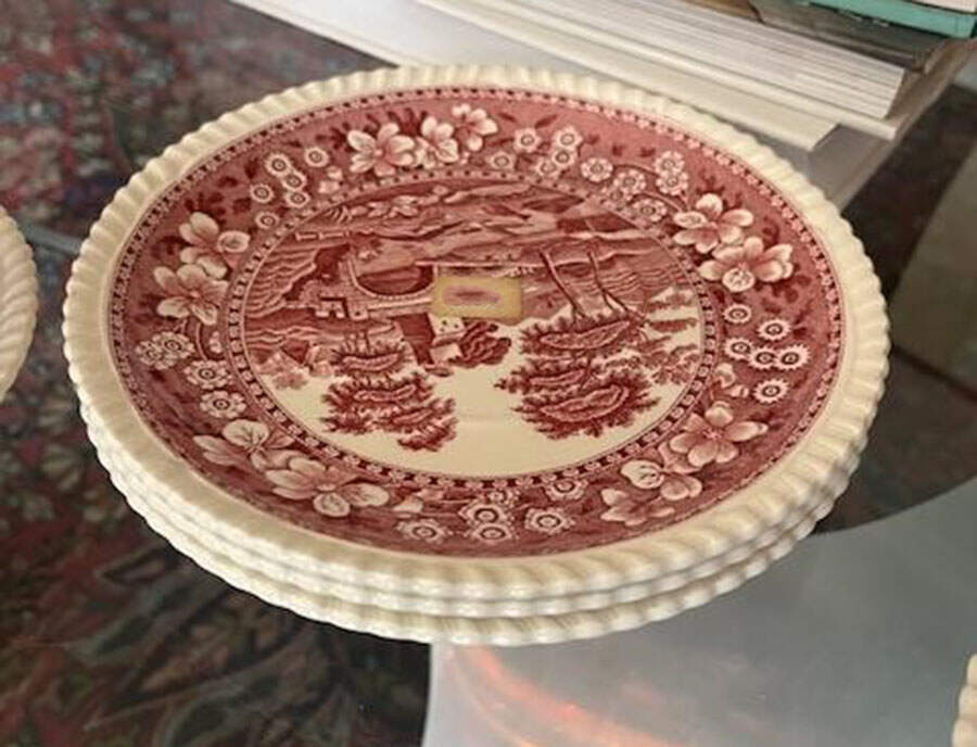 Tower Pink (Older Backstamp) Saucer for Cream Soup Bowl by Spode-1