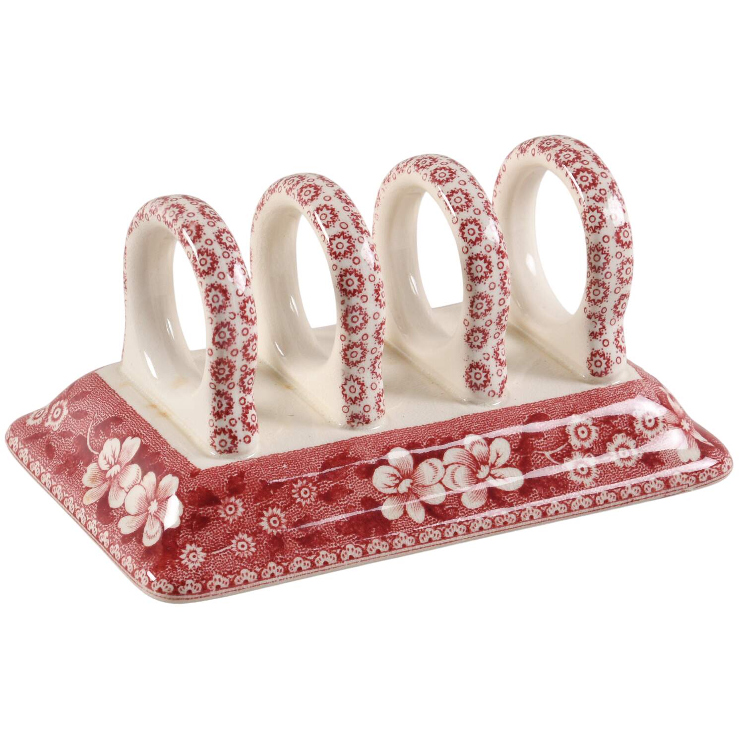 Tower Pink (Older Backstamp) 3-Slice Toast Server by Spode-1