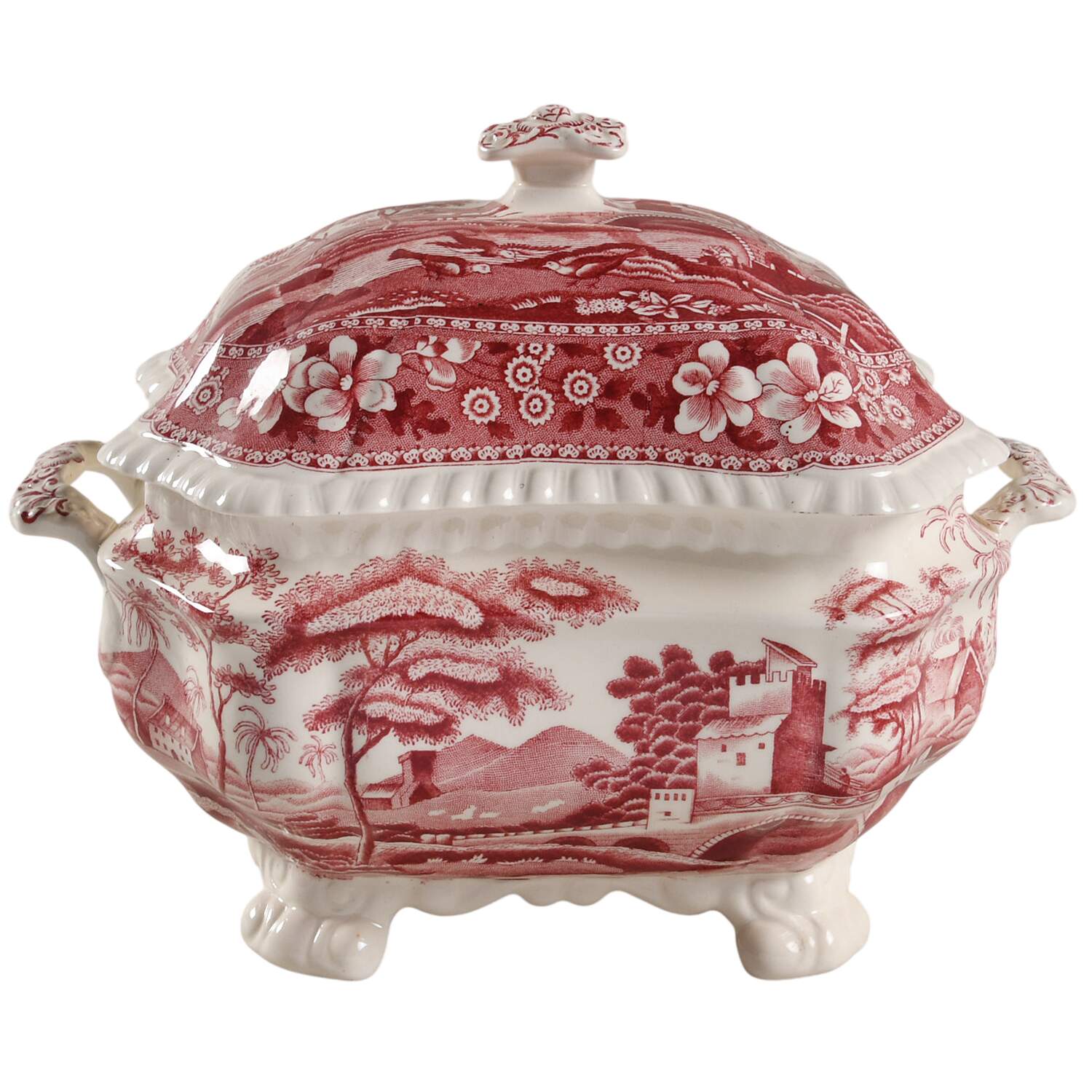 Tower Pink (Older Backstamp) Small Tureen & Lid by Spode-1