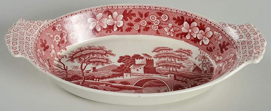 Tower Pink (Older Backstamp) 10" Augratin by Spode-1
