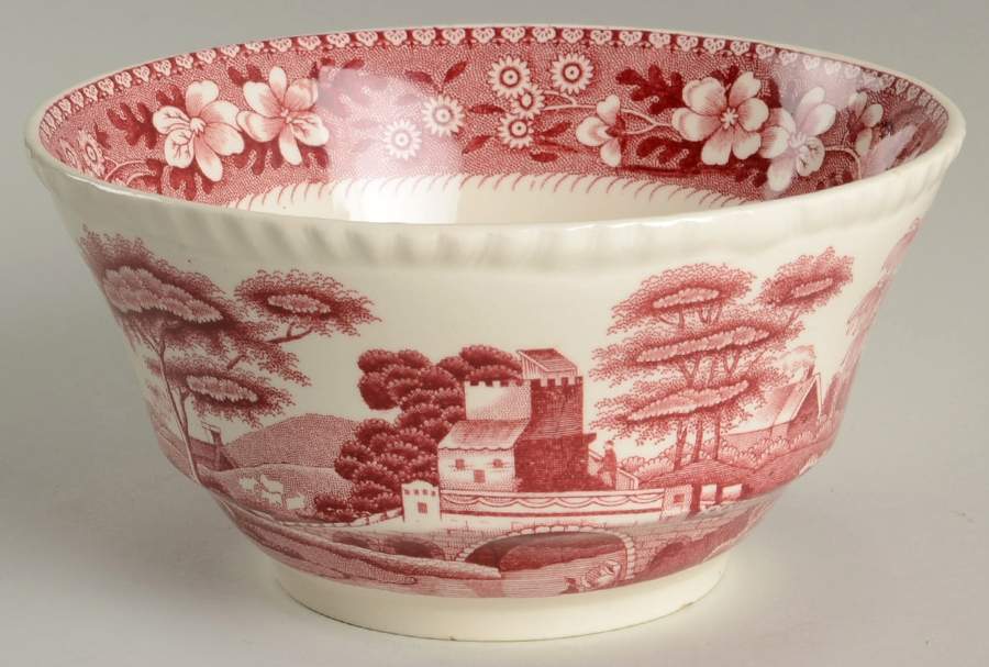 Tower Pink (Older Backstamp) Cranberry Bowl by Spode-1