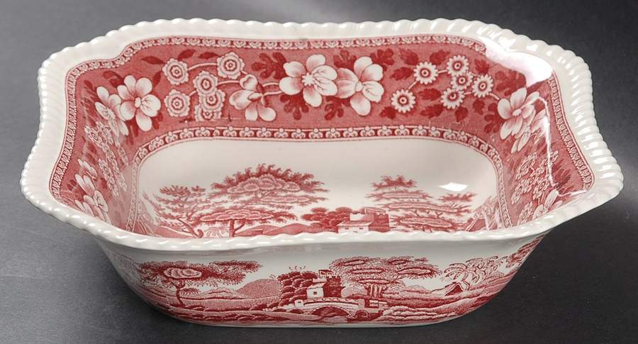 Tower Pink (Older Backstamp) 8" Square Vegetable Bowl by Spode-1