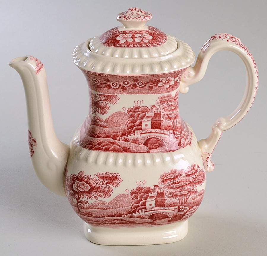 Tower Pink (Older Backstamp) Individual Coffee Pot & Lid by Spode-1