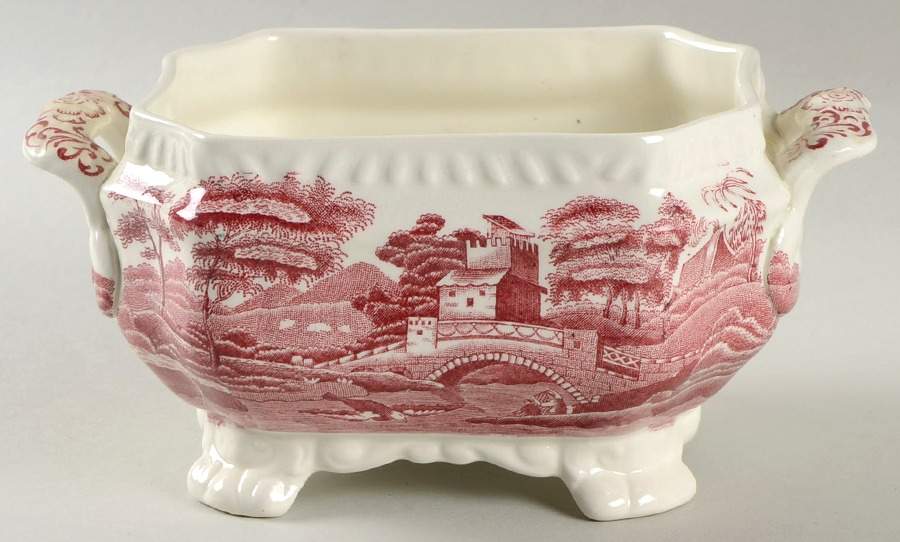 Tower Pink (Older Backstamp) Sauce Boat No LId by Spode-1