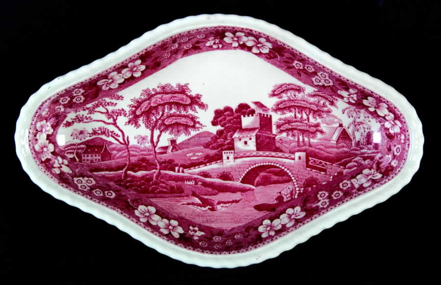 Tower Pink (Older Backstamp) Pickle Dish by Spode-1