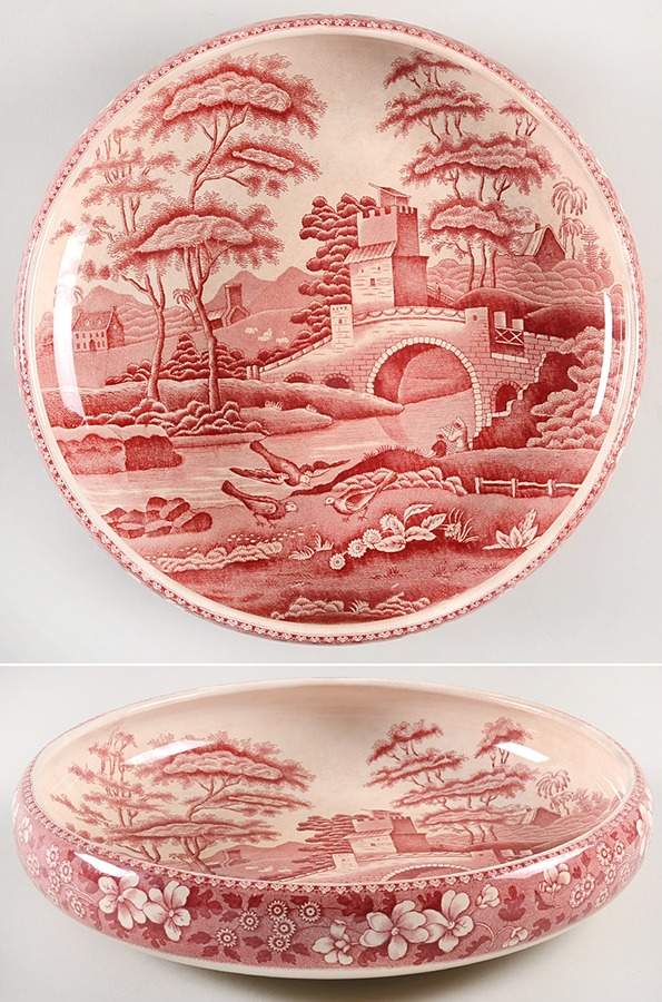 Tower Pink (Older Backstamp) 11" Gardenia Bowl by Spode-1