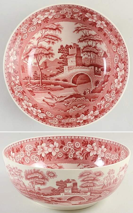 Tower Pink (Older Backstamp) 10" Large Salad Serving Bowl by Spode-1