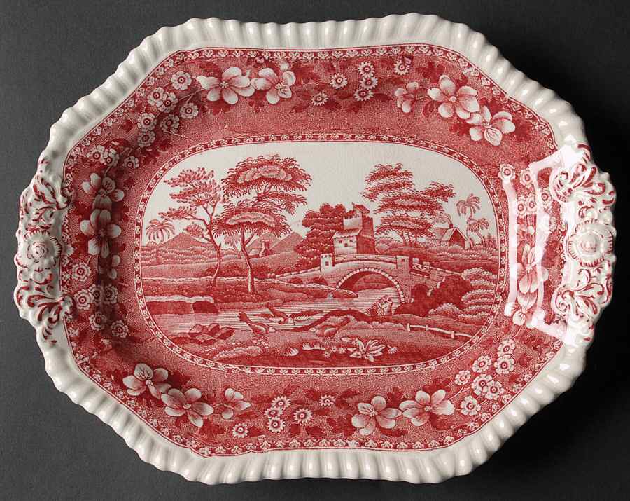 Tower Pink (Older Backstamp) Underplate for Sauce Boat by Spode-1
