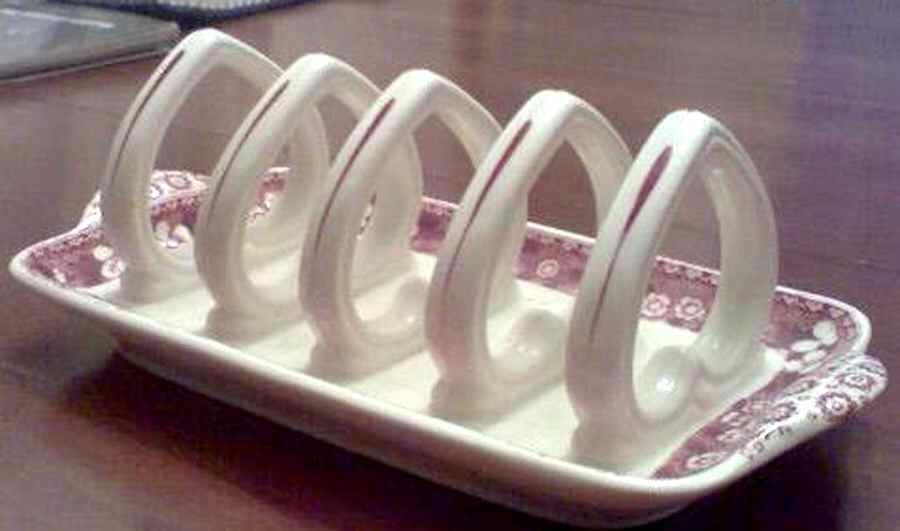 Tower Pink (Older Backstamp) 4 Slice Toast Server by Spode-1