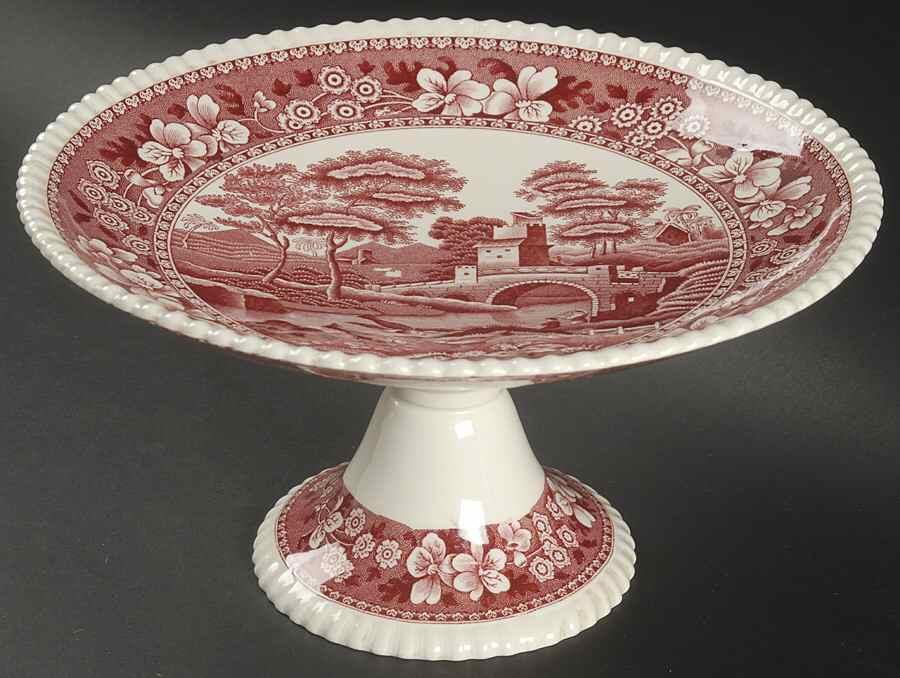 Tower Pink (Older Backstamp) Round Compote (Height X Width) by Spode-1