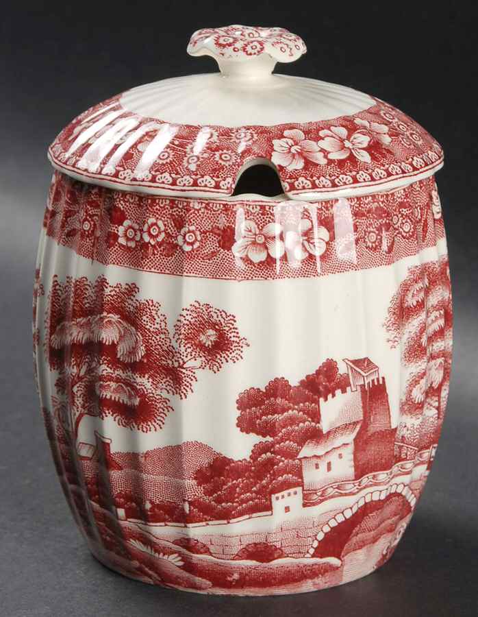 Tower Pink (Older Backstamp) Marmalade & Lid by Spode-1