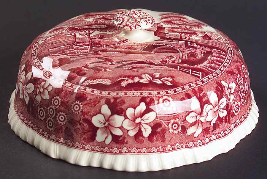 Tower Pink (Older Backstamp) Lid for Round Butter by Spode-1
