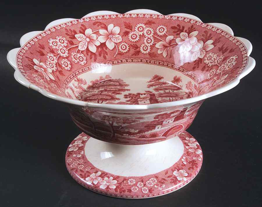 Tower Pink (Older Backstamp) Fruit Compote by Spode-1