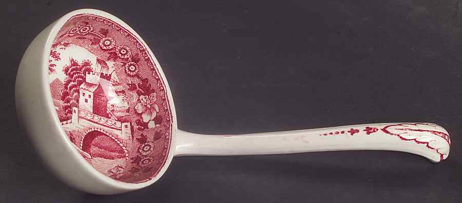 Tower Pink (Older Backstamp) Solid Piece Sauce Ladle by Spode-1