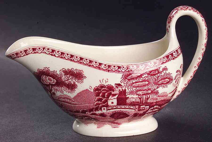 Tower Pink (Older Backstamp) Individual Gravy Boat by Spode-1