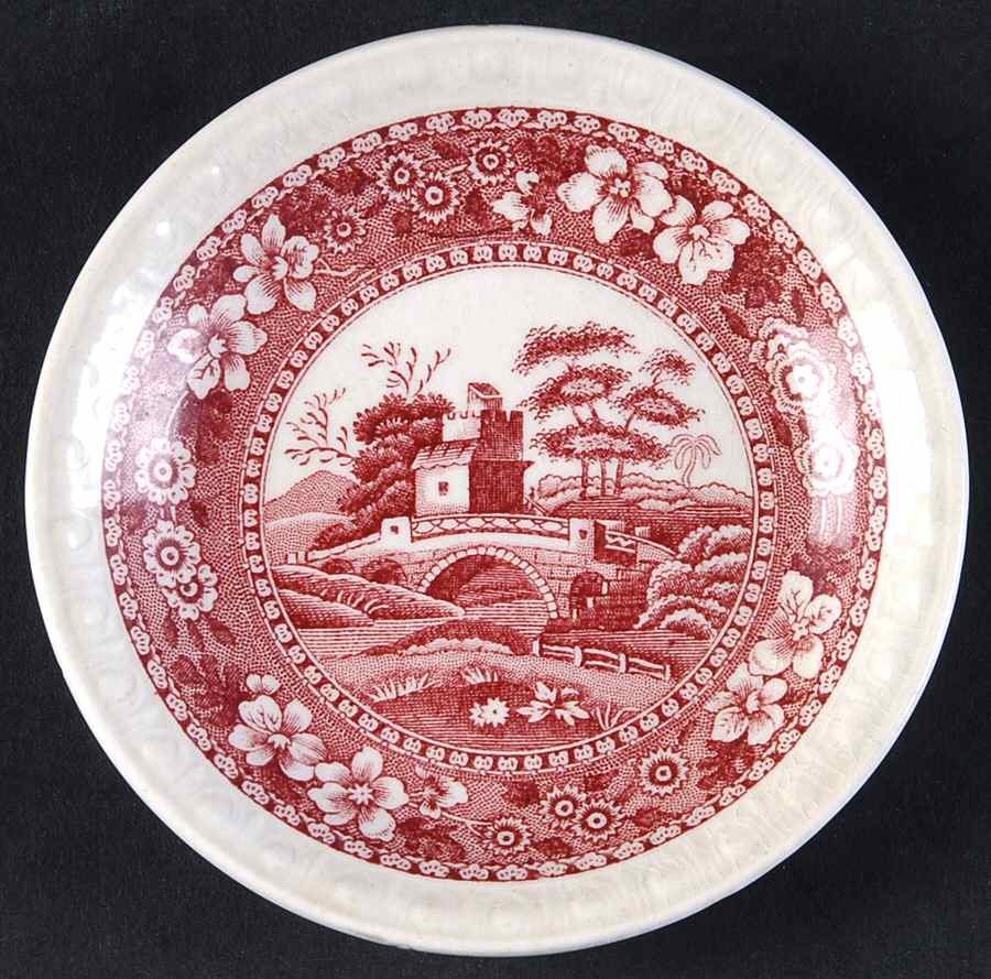 Tower Pink (Older Backstamp) Butter Pat by Spode-1