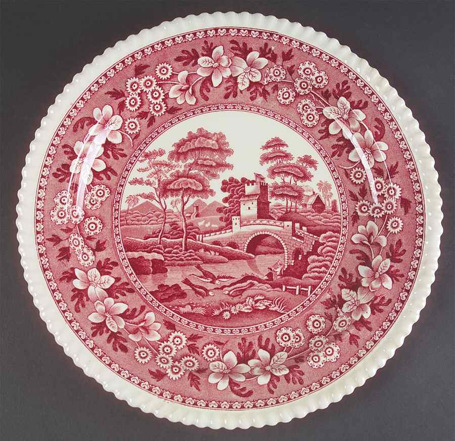 Tower Pink (Older Backstamp) 12" Chop Plate (Round Platter) by Spode-1