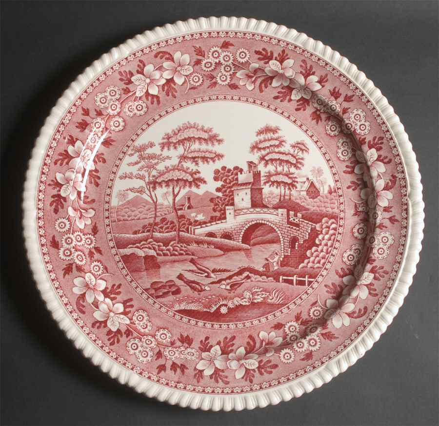 Tower Pink (Older Backstamp) 15" Chop Plate (Round Platter) by Spode-1