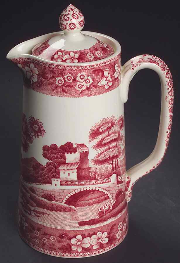 Tower Pink (Older Backstamp) Hot Water Jug & Lid by Spode-1