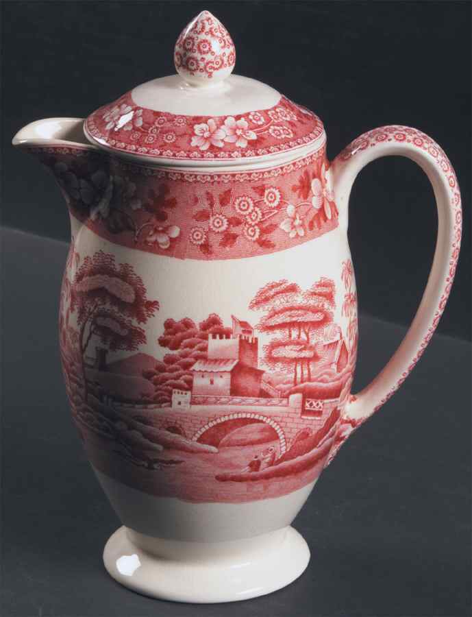 Tower Pink (Older Backstamp) Hot Water Jug & Lid by Spode-1