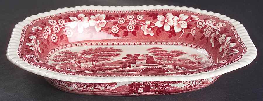 Tower Pink (Older Backstamp) 9" Oval Vegetable Bowl by Spode-1