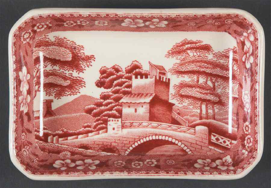 Tower Pink (Older Backstamp) Rectangular Sweet Meat Dish by Spode-1