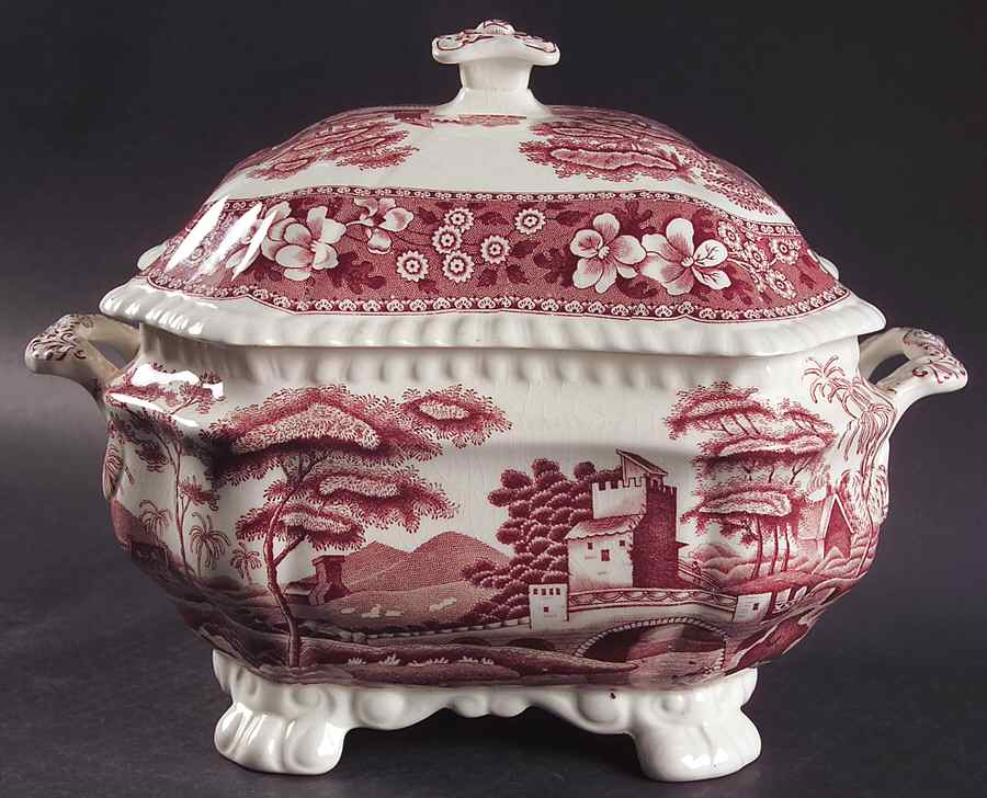 Tower Pink (Older Backstamp) Tureen & Lid by Spode-1