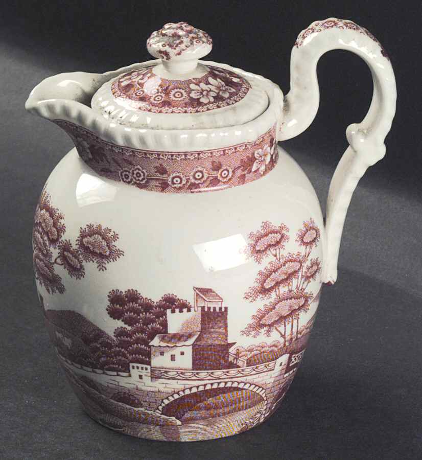 Tower Pink (Older Backstamp) Large Syrup with Lid by Spode-1