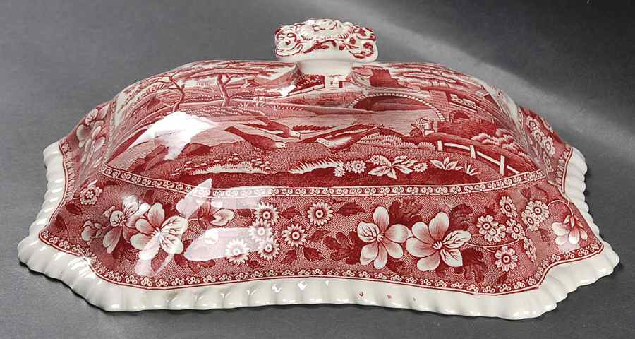 Tower Pink (Older Backstamp) Lid for Rectangular Vegetable by Spode-1