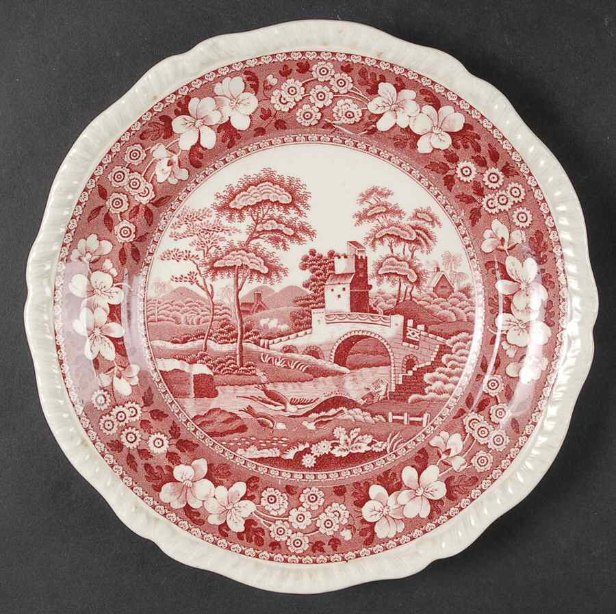 Tower Pink (Older Backstamp) Salad Plate by Spode-1