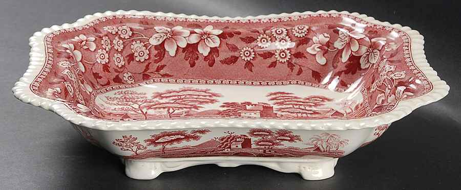 Tower Pink (Older Backstamp) Rectangular Vegetable Bowl No Lid by Spode-1