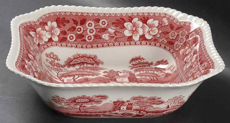 Tower Pink (Older Backstamp) 9" Square Vegetable Bowl by Spode-1