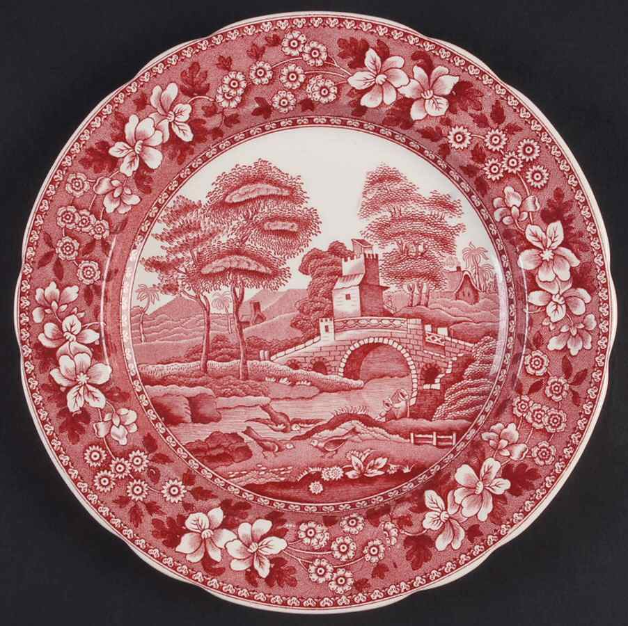 Tower Pink (Older Backstamp) Luncheon Plate by Spode-1