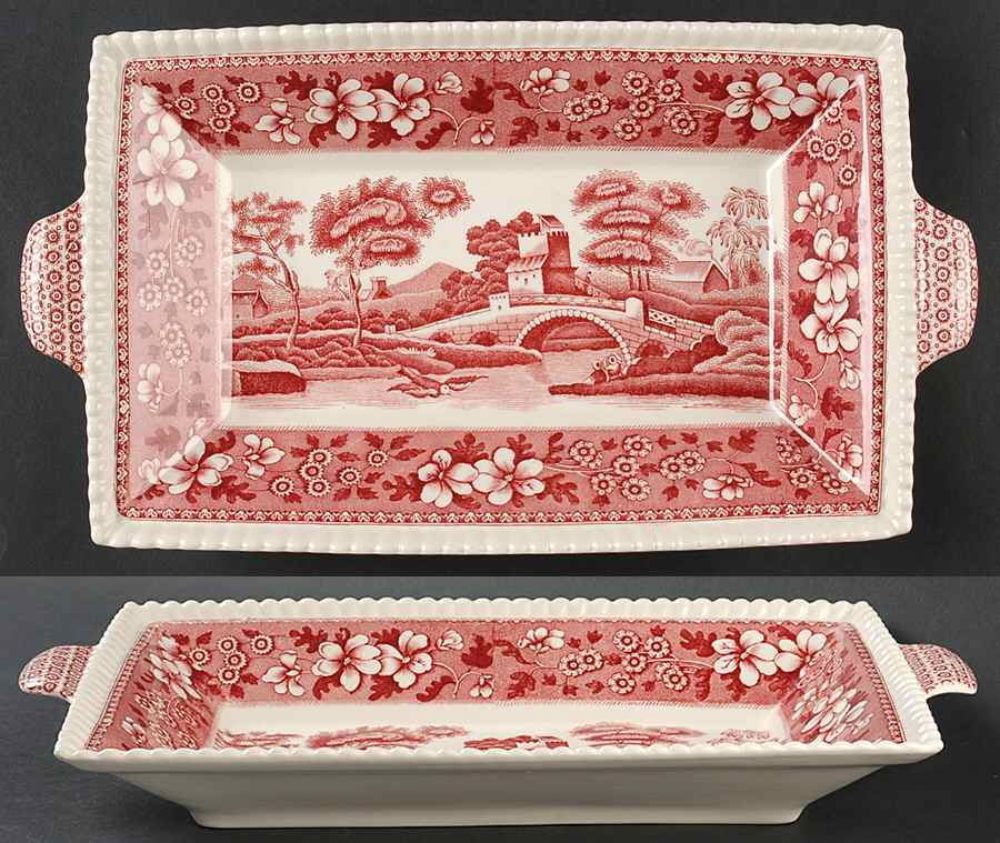 Tower Pink (Older Backstamp) Rectangular Vegetable No Lid by Spode-1