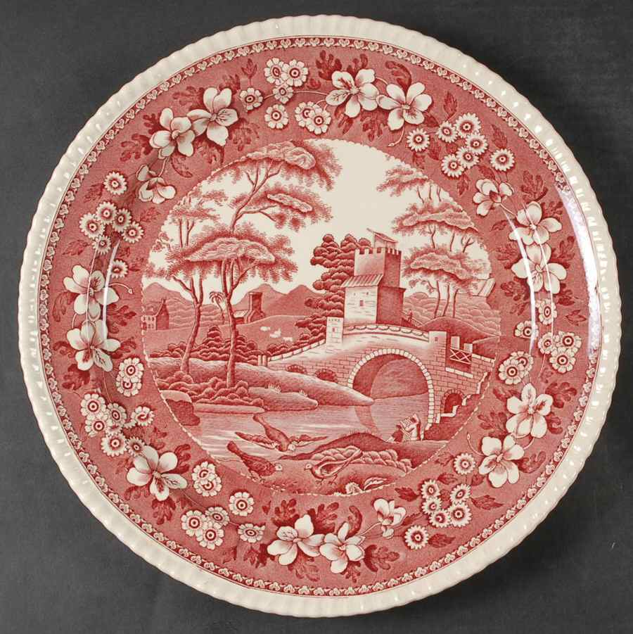 Tower Pink (Older Backstamp) 14" Chop Plate (Round Platter) by Spode-1