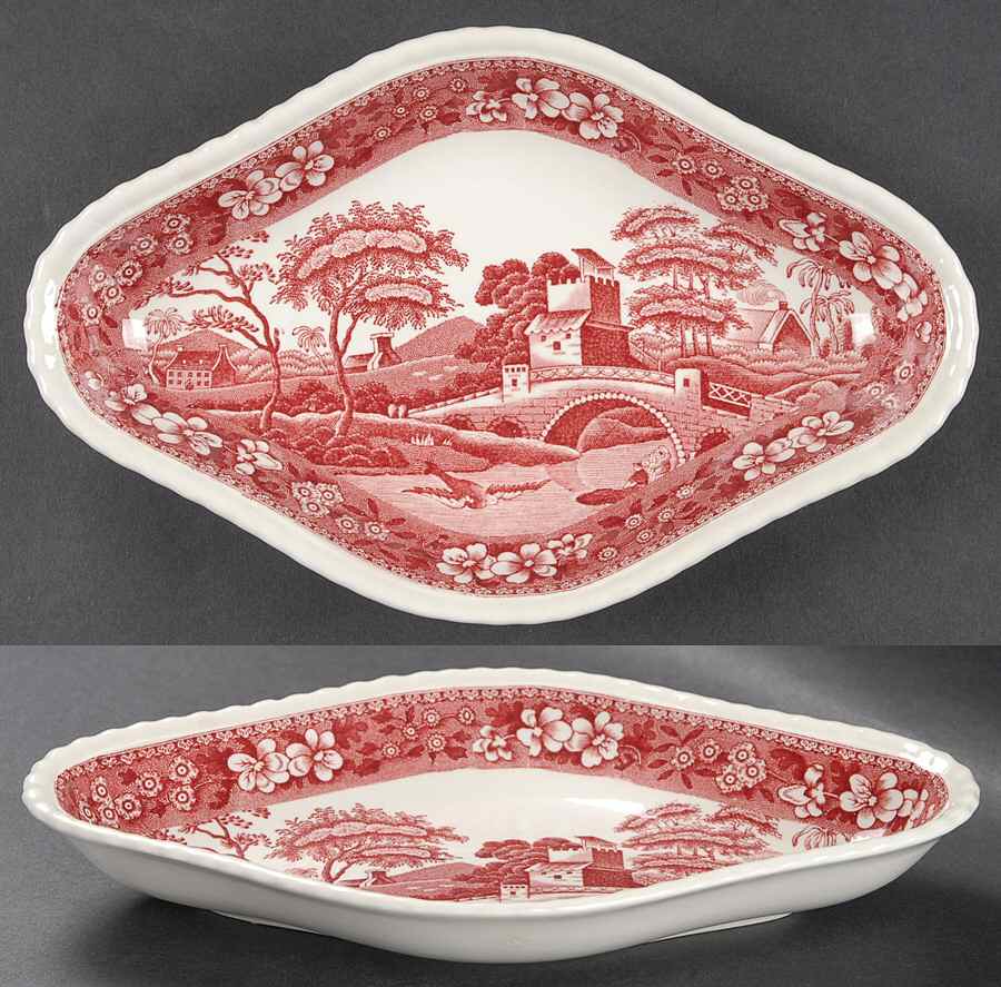 Tower Pink (Older Backstamp) Pickle Dish by Spode-1